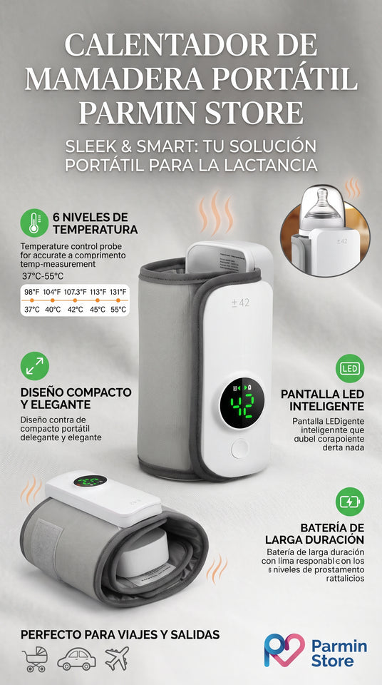 CALENTADOR DE MAMADERA PORTÁTIL Y RECARGABLE